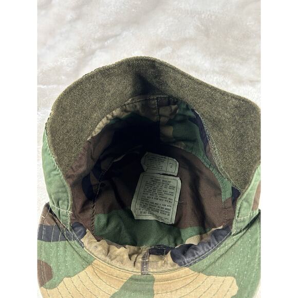 US Army Master Sergeant Hot Weather Hat Cap Size 7 Woodland Camo - Picture 5 of 7